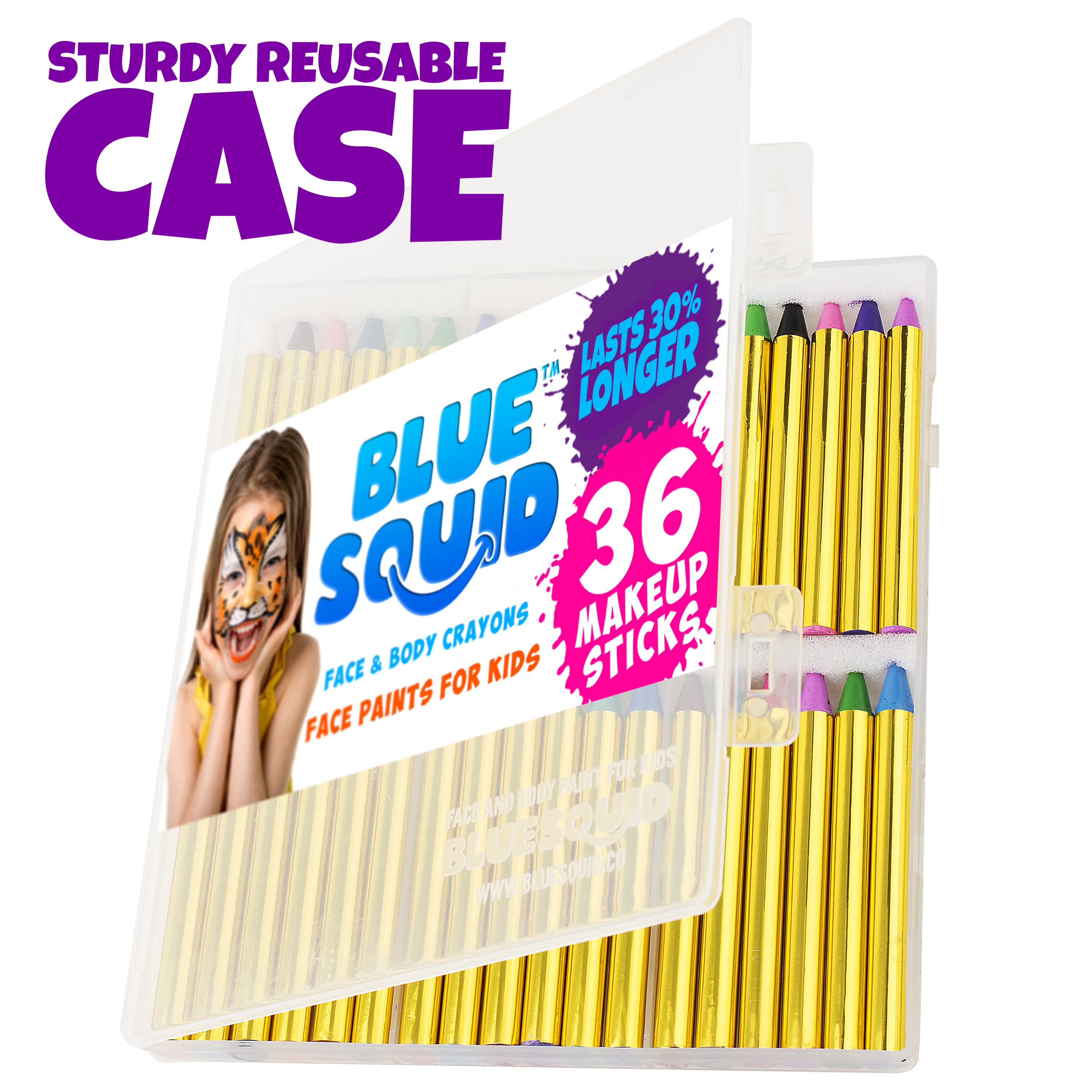 Blue Squid Kids Face Paint Makeup Crayons for Face and Body Skin